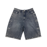 BLUE RHINESTONE JORTS