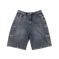 BLUE RHINESTONE JORTS