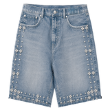 BLUE RHINESTONE JORTS