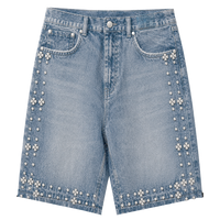 BLUE RHINESTONE JORTS