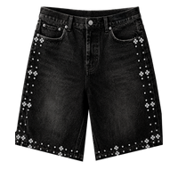 BLACK RHINESTONE JORTS