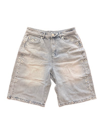 BLUE RHINESTONE JORTS