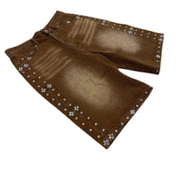 BROWN RHINESTONE JORTS