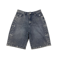 BLUE RHINESTONE JORTS